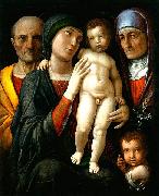 Andrea Mantegna, Hl. Familie mit Hl. Elisabeth und Johannesknaben